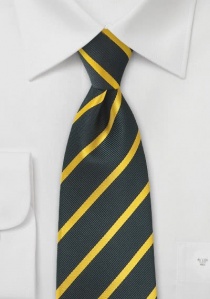 Cravate noire rayures jaunes fines