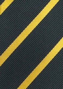 Cravate noire rayures jaunes fines