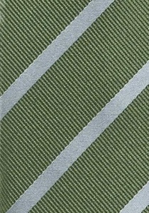 Cravate à rayures brun-vert gris moyen