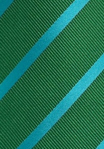 Cravate rayée vert bouteille vert menthe