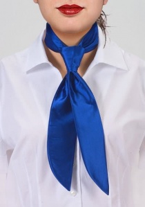 Cravate femme bleu roi unie