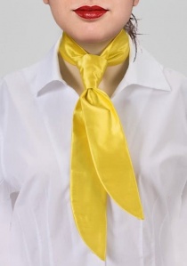Cravate femme jaune éclat unie