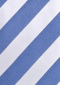 Cravate clip rayée bleu ciel/blanc