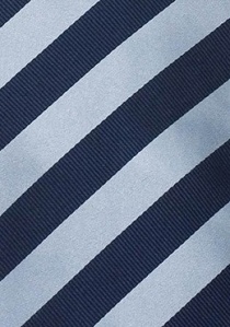 Cravate rayée bleu clair et bleu nuit