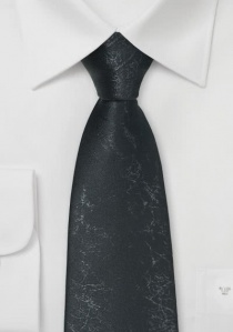 Cravate étroite noire aspect cuir