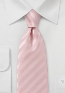 Cravate rayée rose clair
