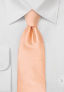 Cravate extra-longue abricot unie