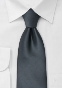 Cravate extra-longue anthracite unie