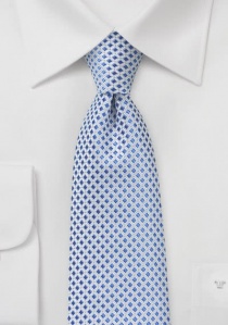 Cravate bleu ciel et blanche quadrillage