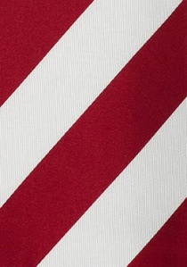Cravate XXL à larges rayures rouge/blanc
