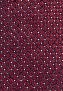 Cravate clip rouge vin et rouge cerise quadrillage