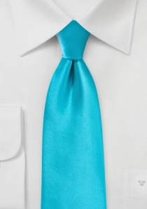 Cravate bleu cyan satinée