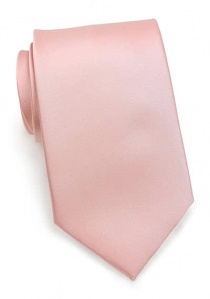 Cravate rose dragée unie