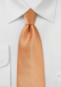 Cravate abricot clair satinée