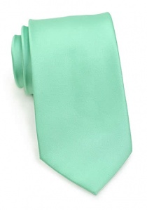 Cravate vert d'eau satinée