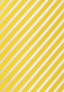 Cravate jaune et blanche à rayures