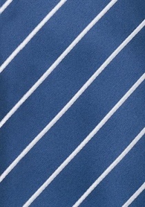 Cravate clip bleu bleuet rayée blanc