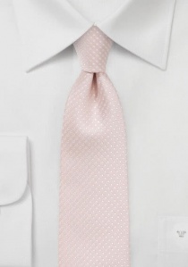 Cravate rose pâle pois blancs