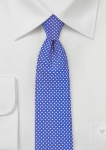 Cravate bleu outremer pois blancs