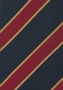 Cravate classique rayée bleu marine et rouge