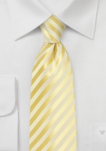 Cravate jaune mimosa rayée ton sur ton
