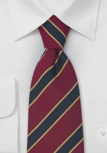 Cravate classique rouge bleu marine jaune