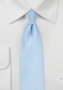 Cravate bleu ciel pois blancs