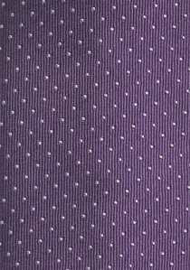 Cravate violet foncé à pois gris clair