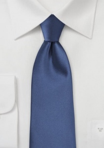 Cravate XXL bleu acier satinée