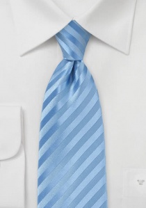 Cravate XXL rayée bleu clair