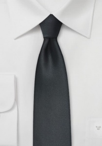 Cravate étroite unicolore noire