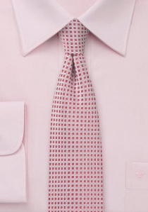 Cravate étroite surface gaufrée rouge fraise