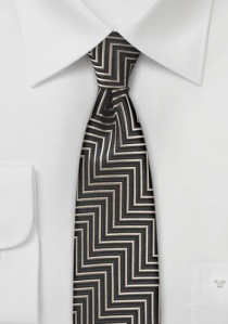 Cravate étroite stylée, décorée de bords, couleur