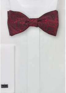 Selbstbindefliege Paisley-Muster rot