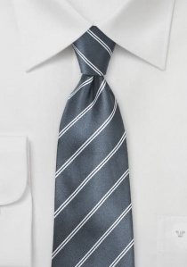 Cravate rayée gris foncé