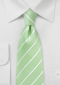 Cravate vert pâle lignes