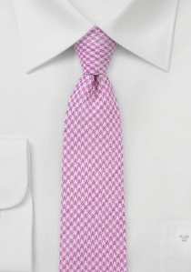 Cravate pied-de-poule rosé et blanc