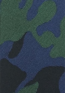 Cravate camouflage vert sapin bleu
