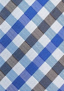 Cravate motif vichy bleu royal brun blanc