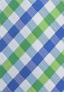 Cravate motif vichy bleu outremer vert et blanc