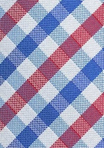 Cravate motif vichy rouge bleu outremer et blanc