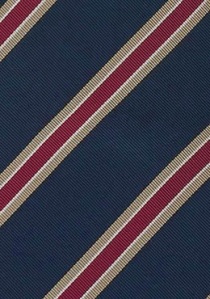 Cravate Cambridge-Clip en bleu marine, rouge et or