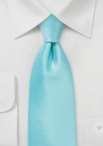 Cravate finement quadrillée bleu aigue-marine