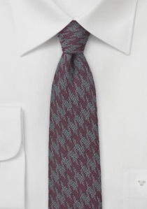 Cravate avec laine bordeaux gris foncé