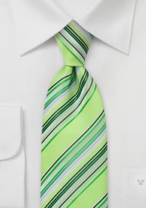Cravate XXL rayée nuances vertes