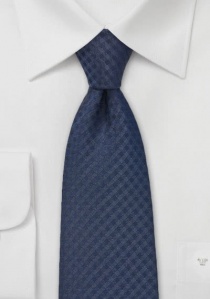 Cravate clip structure carreaux bleu marine