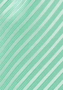 Cravate vert aquatique à rayures blanches