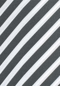 Cravate noire à rayures blanches