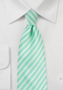 Cravate rayée menthe et blanc