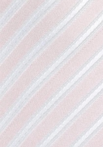Krawatte Business-Streifen blassrosa weiß
